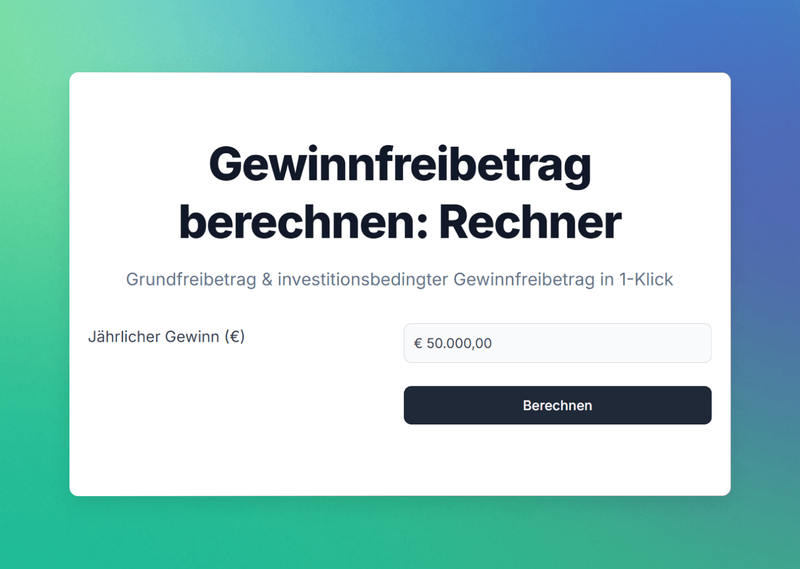 Gewinnfreibetrag Rechner für Selbstständige aus Österreich von kalkül
