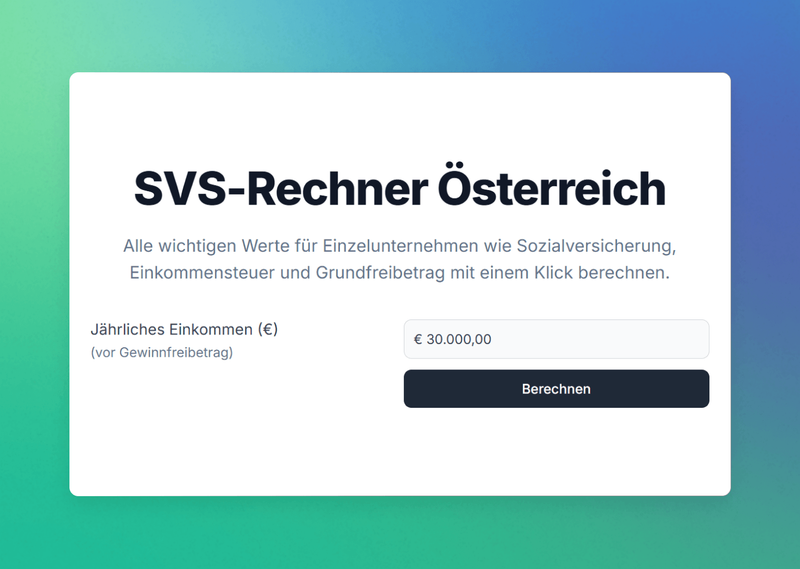 Rechner für Einzelunternehmen & Selbständige in Österreich von kalkül